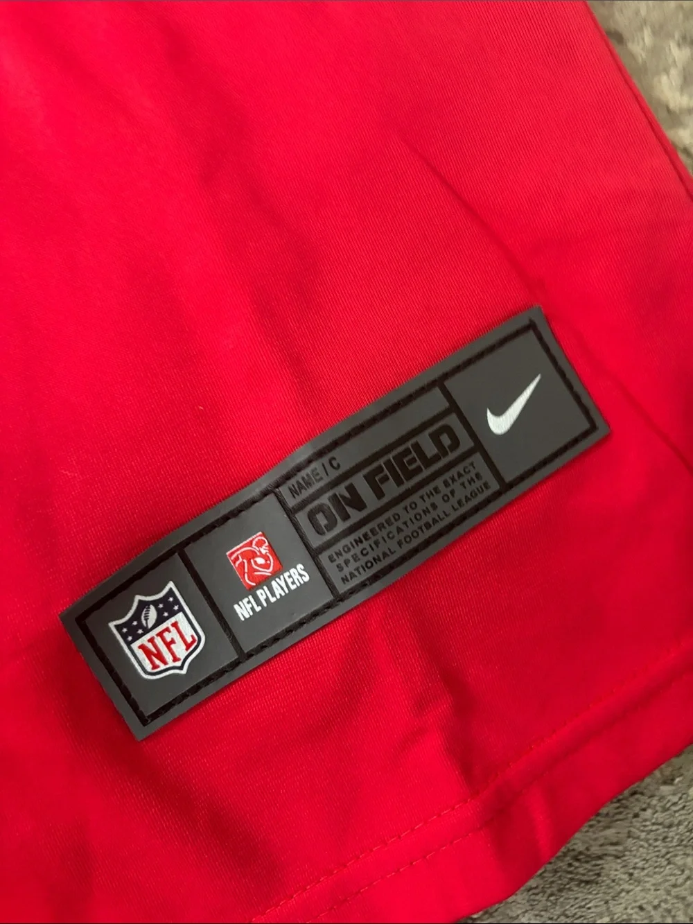 Nike Red and White #87 Football Jersey - Picture 3 of 7